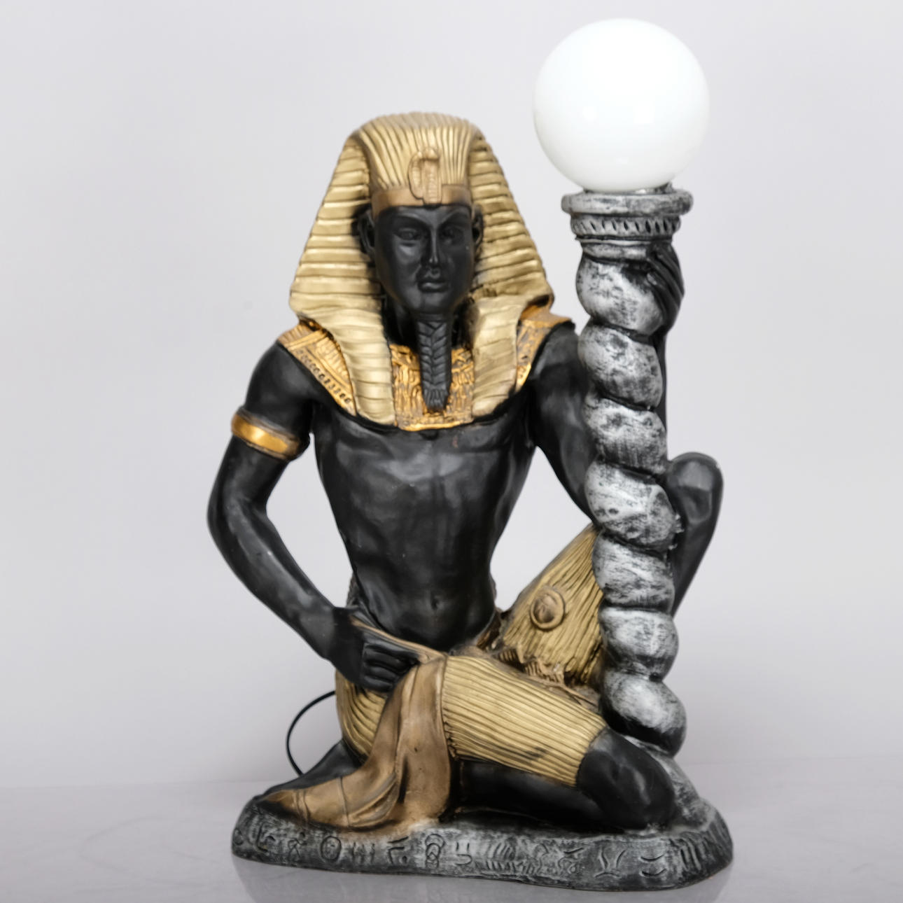 Table lamp, Glass, Egyptian design.