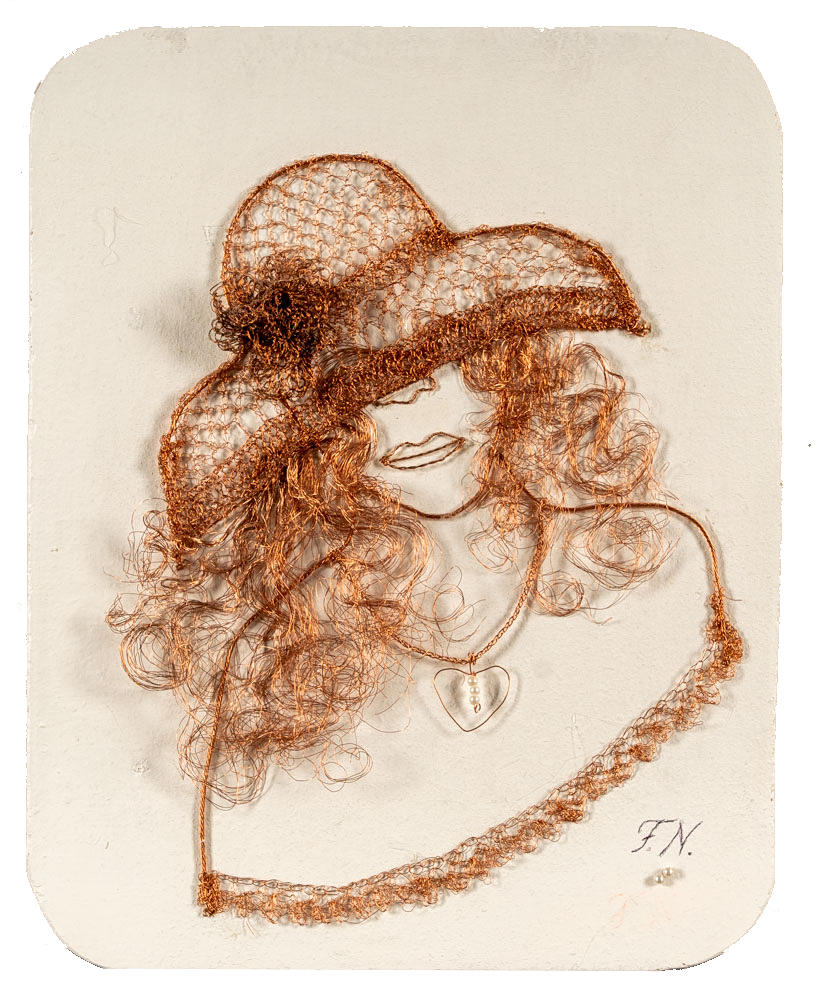 FRIDA NORDSTRAND. Wall relief in copper wire.