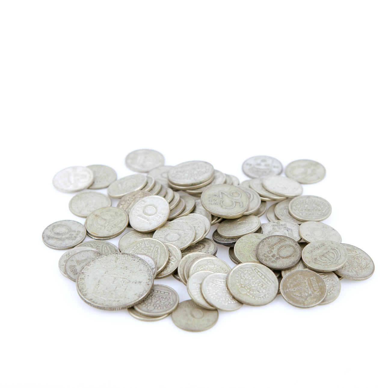 MYNT, ca 82 st. svenska, silvermynt.