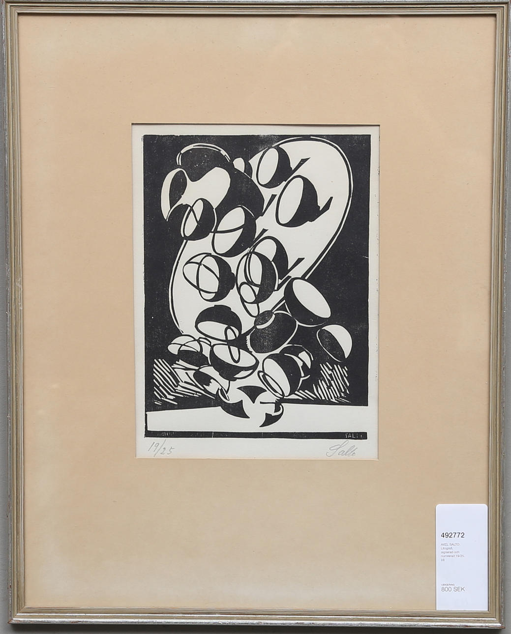 AXEL SALTO. Litografi, signerad och numrerad 19/25.