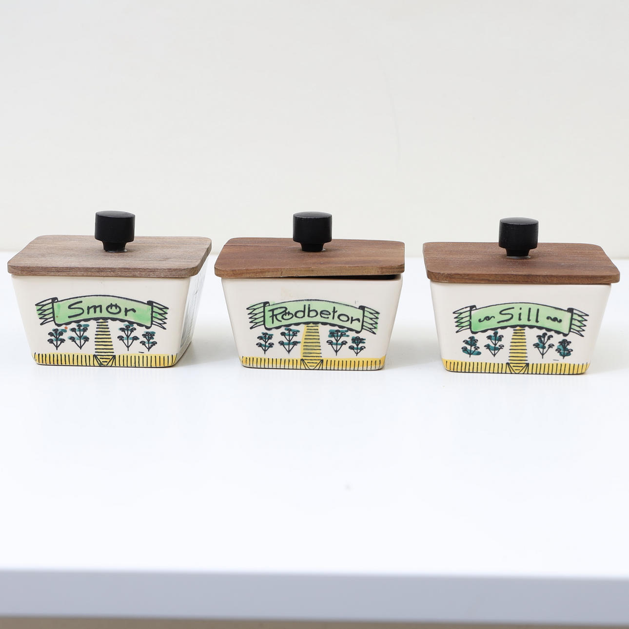 JARS WITH LID 3PCS, “Wide” Deco.