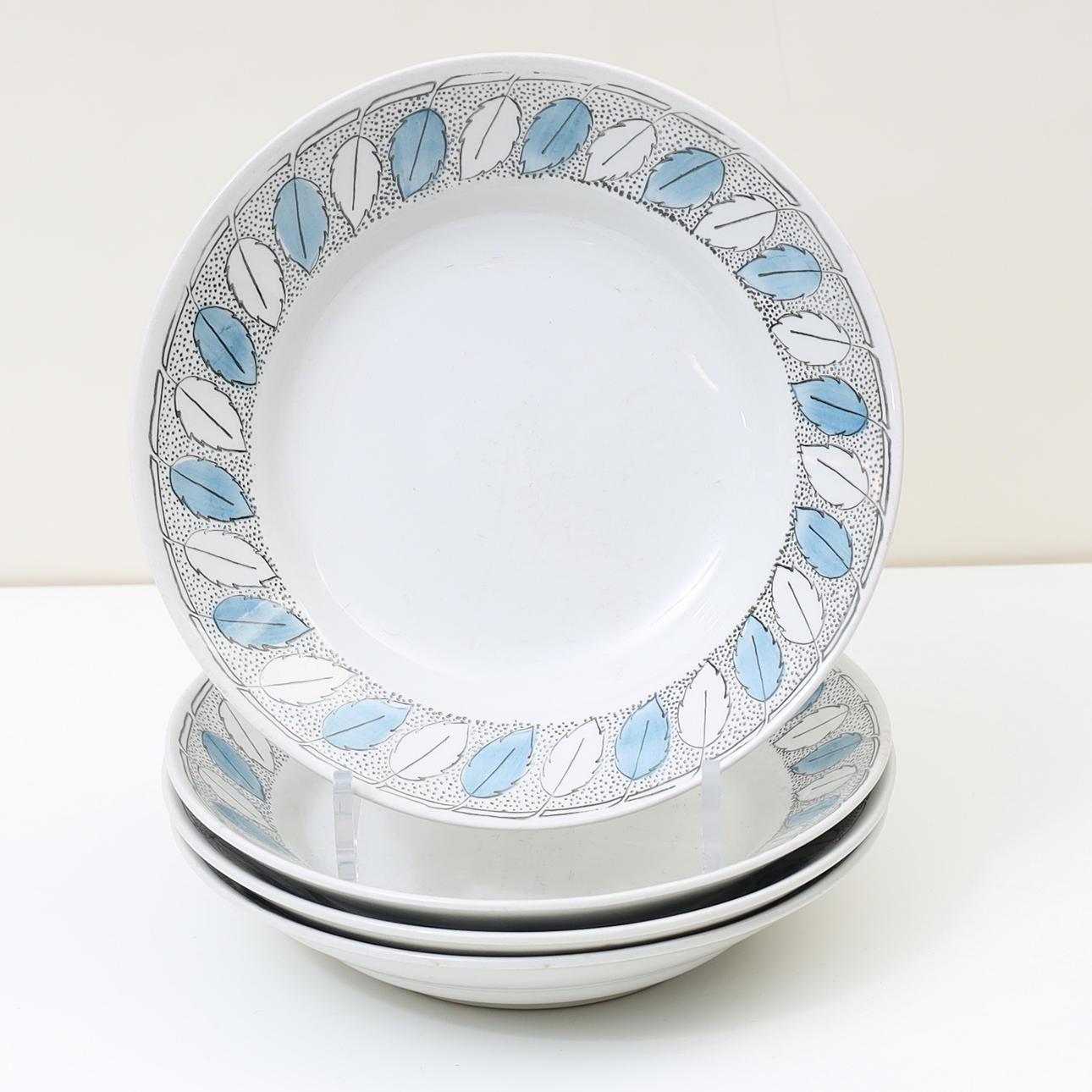 BERIT TERNELL. Deep plates 4pcs, Uppsala Ekeby Gefle.
