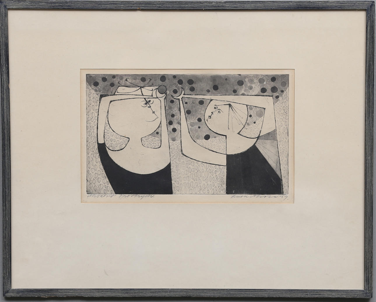 LISA AHOLA. Akvatint, provtryck, signerad och daterad -59.