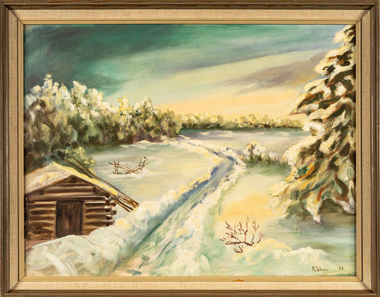 OIDENTIFIERAD KONSTNÄR. Oil on panel, Signed, dated 1945.