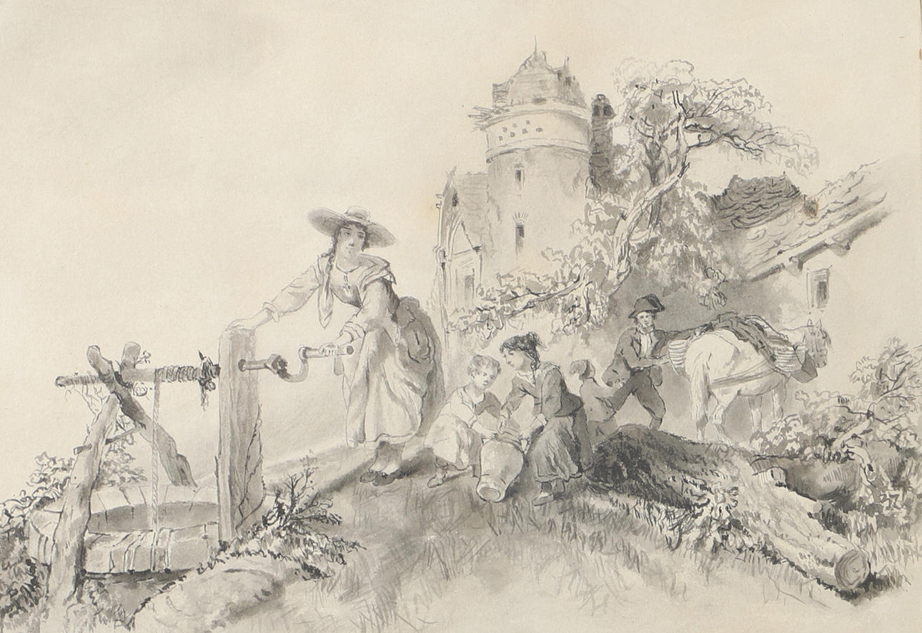 OIDENTIFIERAD KONSTNÄR. Historical motif, watercolour, unsigned.