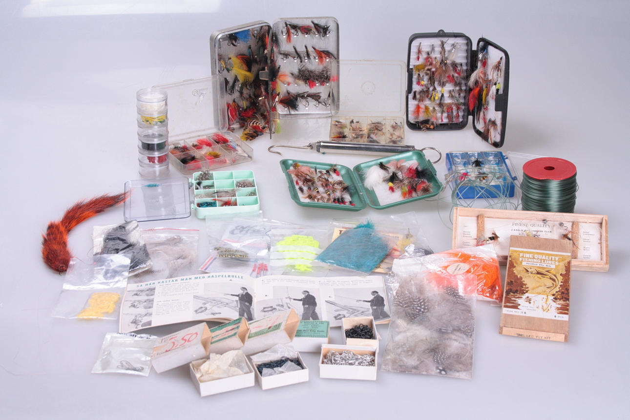 FLUGFISKETILLBEHÖR, bla, drag & krokar.
