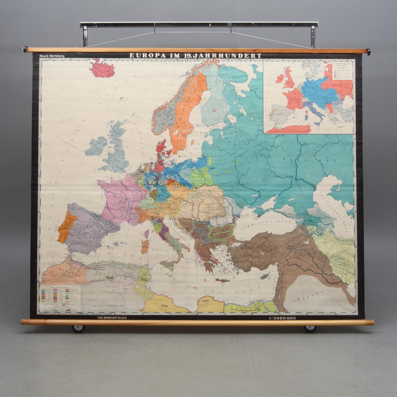 SKOLKARTA, "Europa im 19. Jahrhundert", Veb Hermann Haack, 1960-tal.