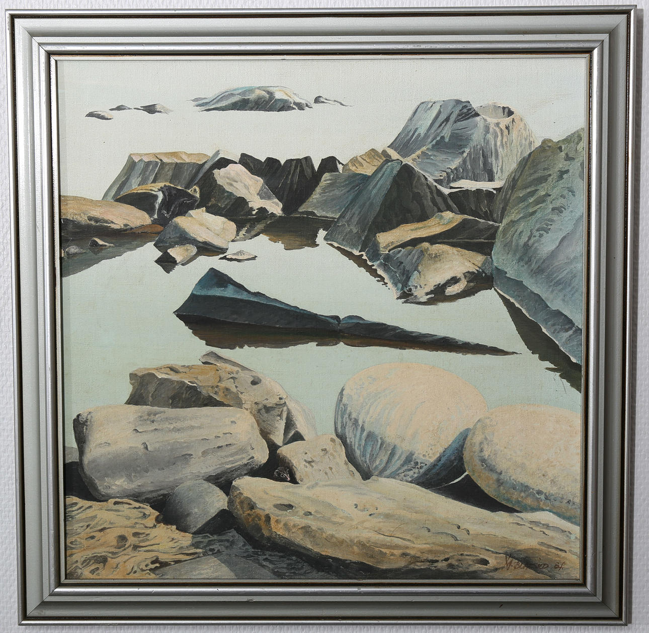 MARIANNE BLAESILD. Olja på duk, Tittut, signerad.