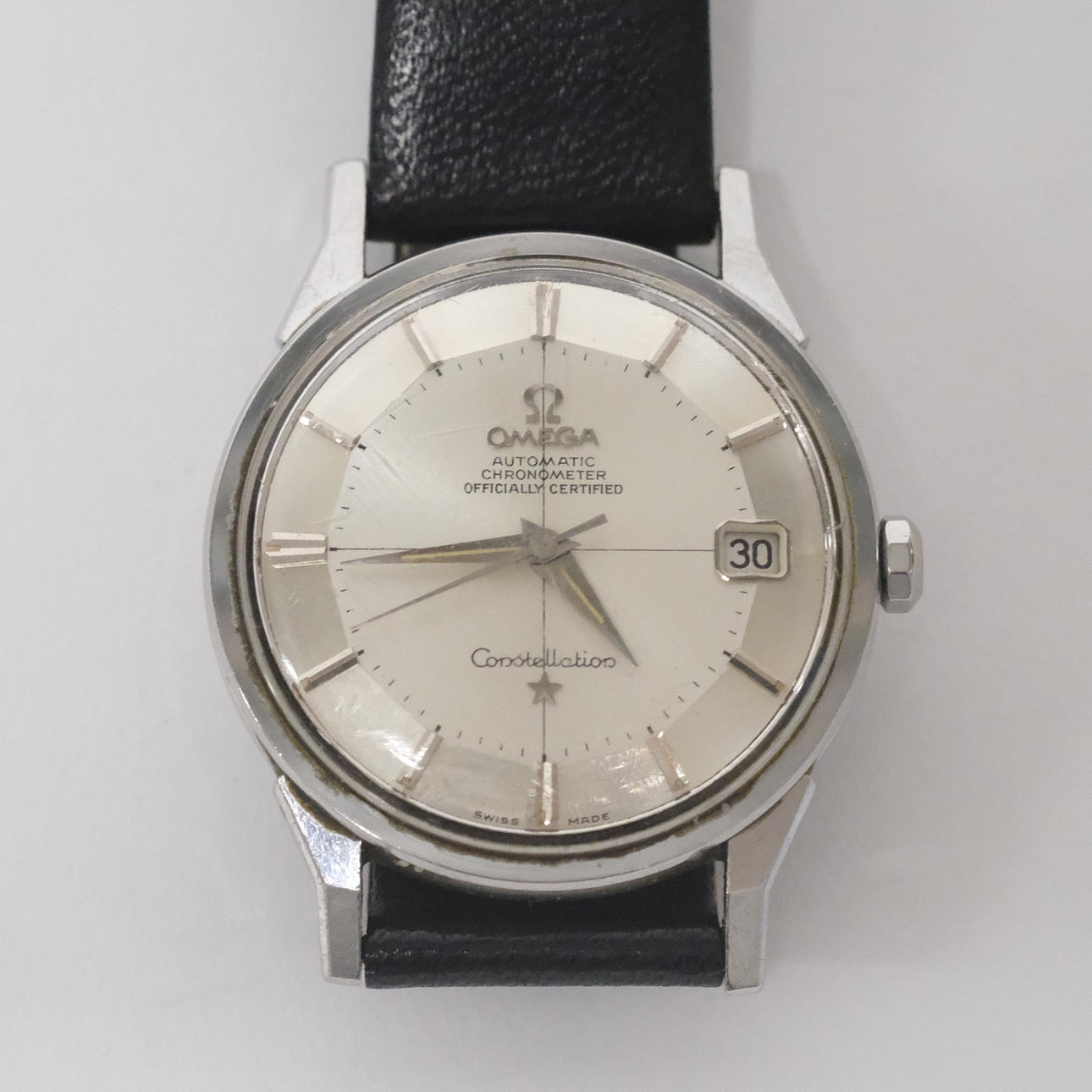 OMEGA, WRISTWATCH, “CONSTELLATION”, PIE-PAN, AUTOMATIC, CIRCA 1963.
