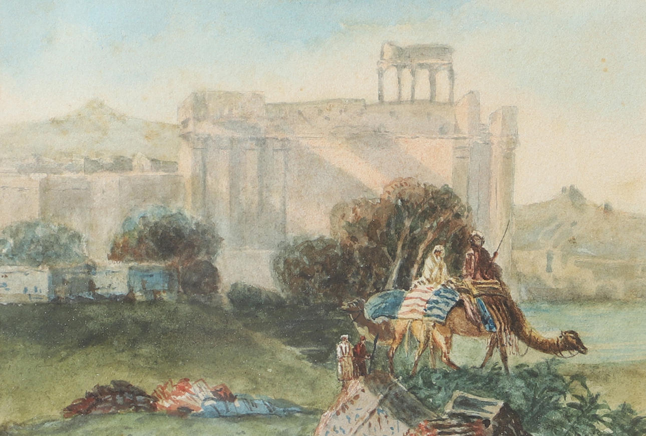 OIDENTIFIERAD KONSTNÄR. Orientalisk scen, akvarell, osignerad.