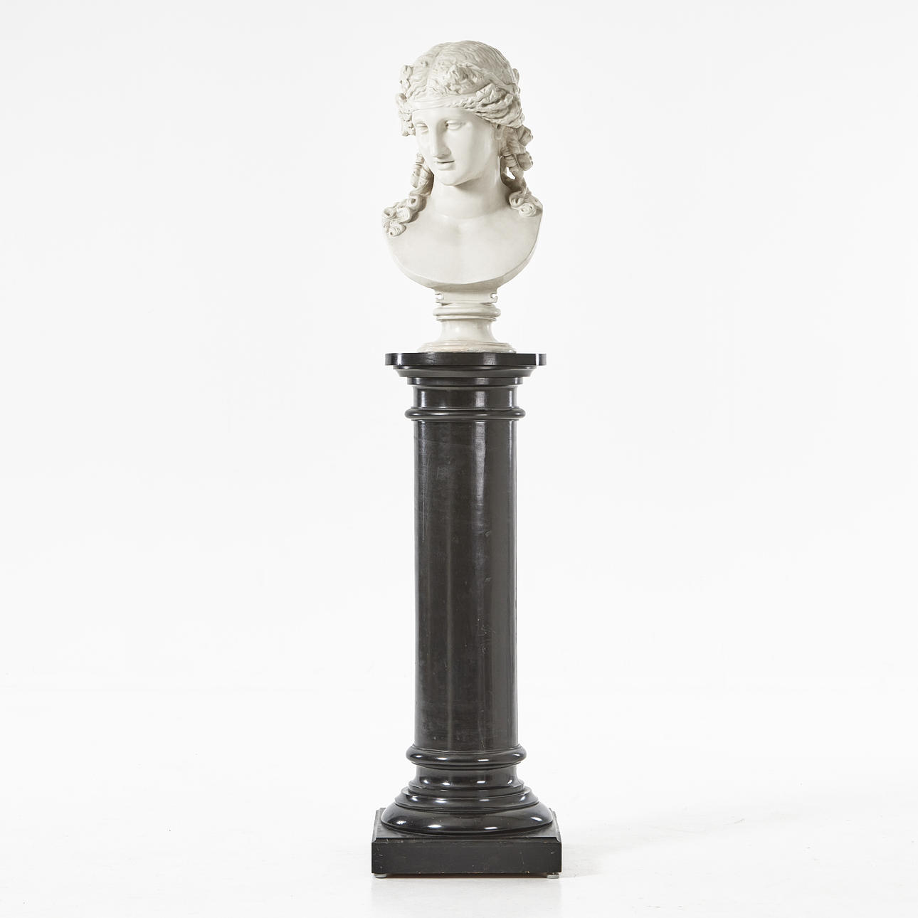 BUST, 20th century, mounted on pedestal.