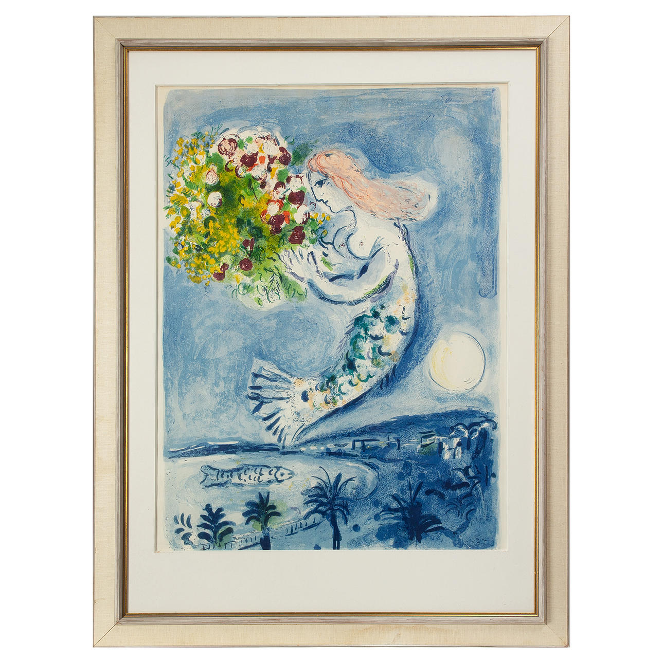 MARC CHAGALL. after, “La Baie it Anges”, poster printed color lithograph.