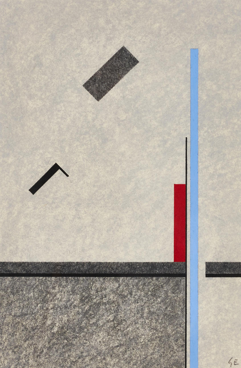 GÖTE EINELJUNG (1932-2013). Composition, monogram signed, mixed media on paper.