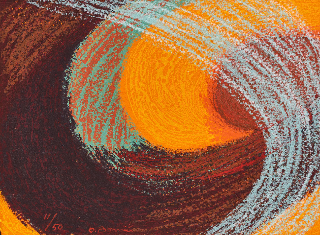 OLLE BONNIÉR (1925-2016). Space composition, signed and numbered 11/50, silkscreen in colour.