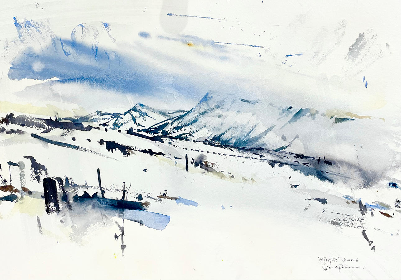 LARS A PERSSON. Watercolor on paper “Högfjäll” Signed.