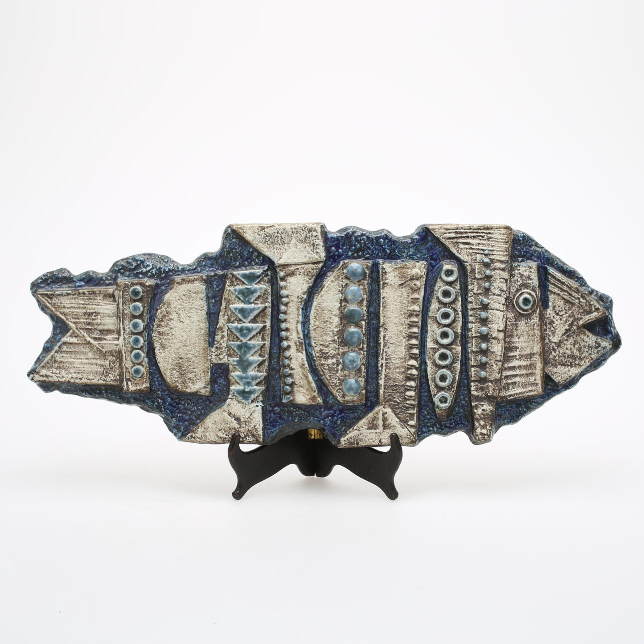 LISA LARSON. Väggdekor, stengods, fisk, Gustavsberg, signerad.