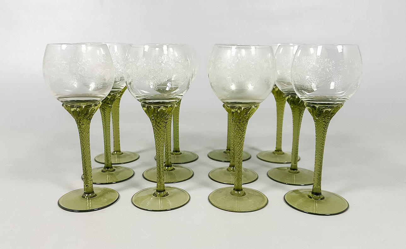 REMMARE, 12 st, pantograferad dekor, 1900-tal.