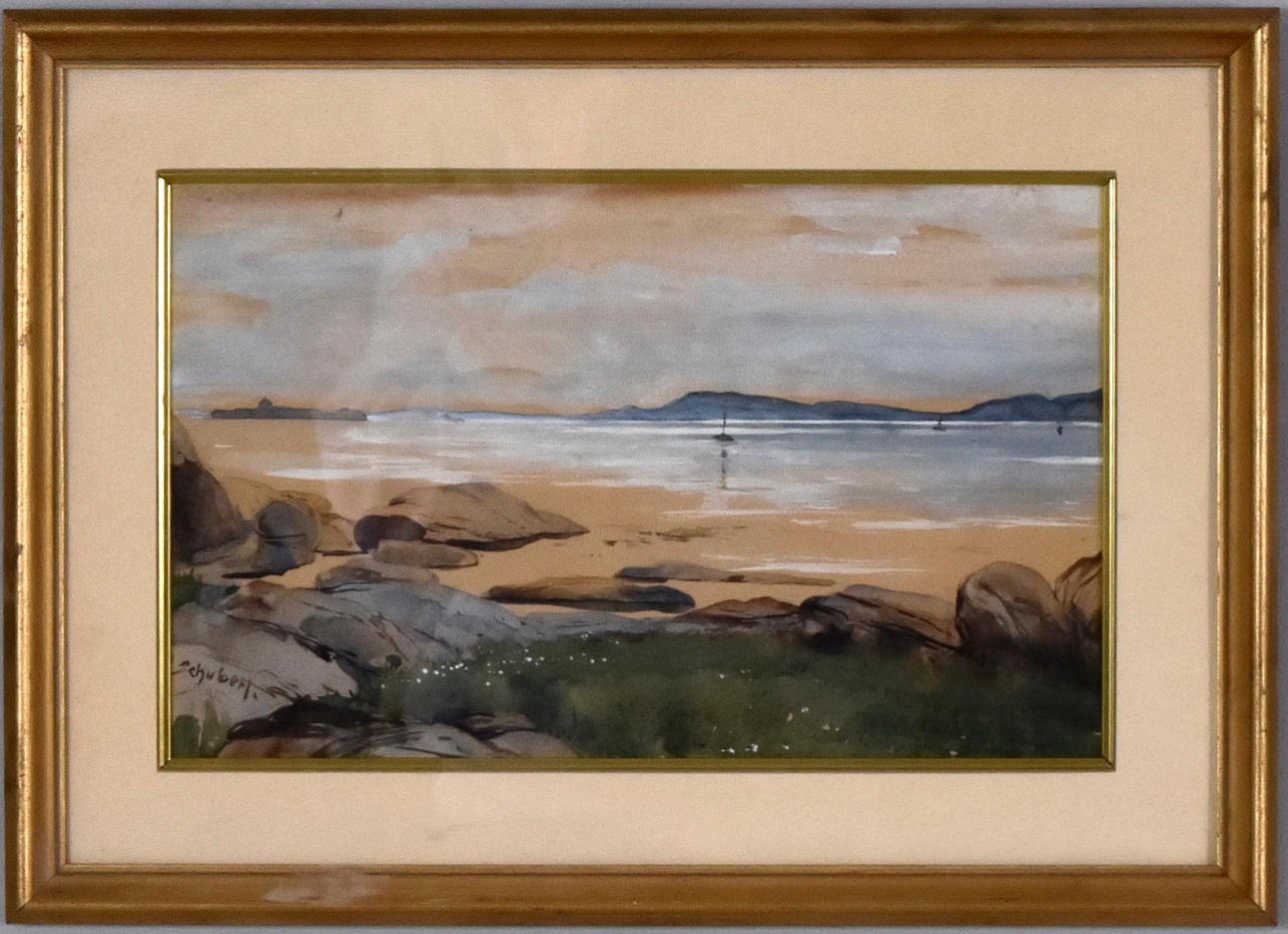 OIDENTIFIERAD KONSTNÄR. Watercolor with white cover.