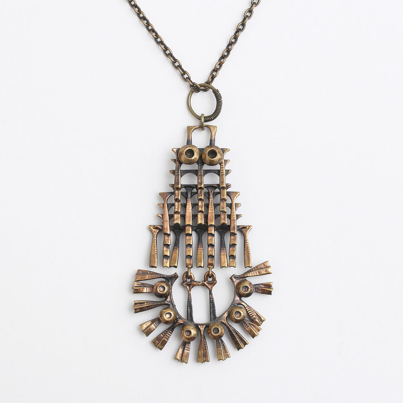 PENTTI SARPANEVA. Necklace, bronze, Finland.