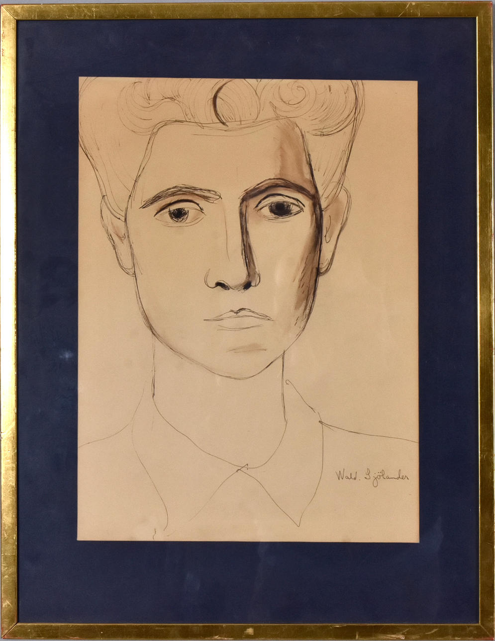 WALDEMAR SJÖLANDER. Marker drawing.