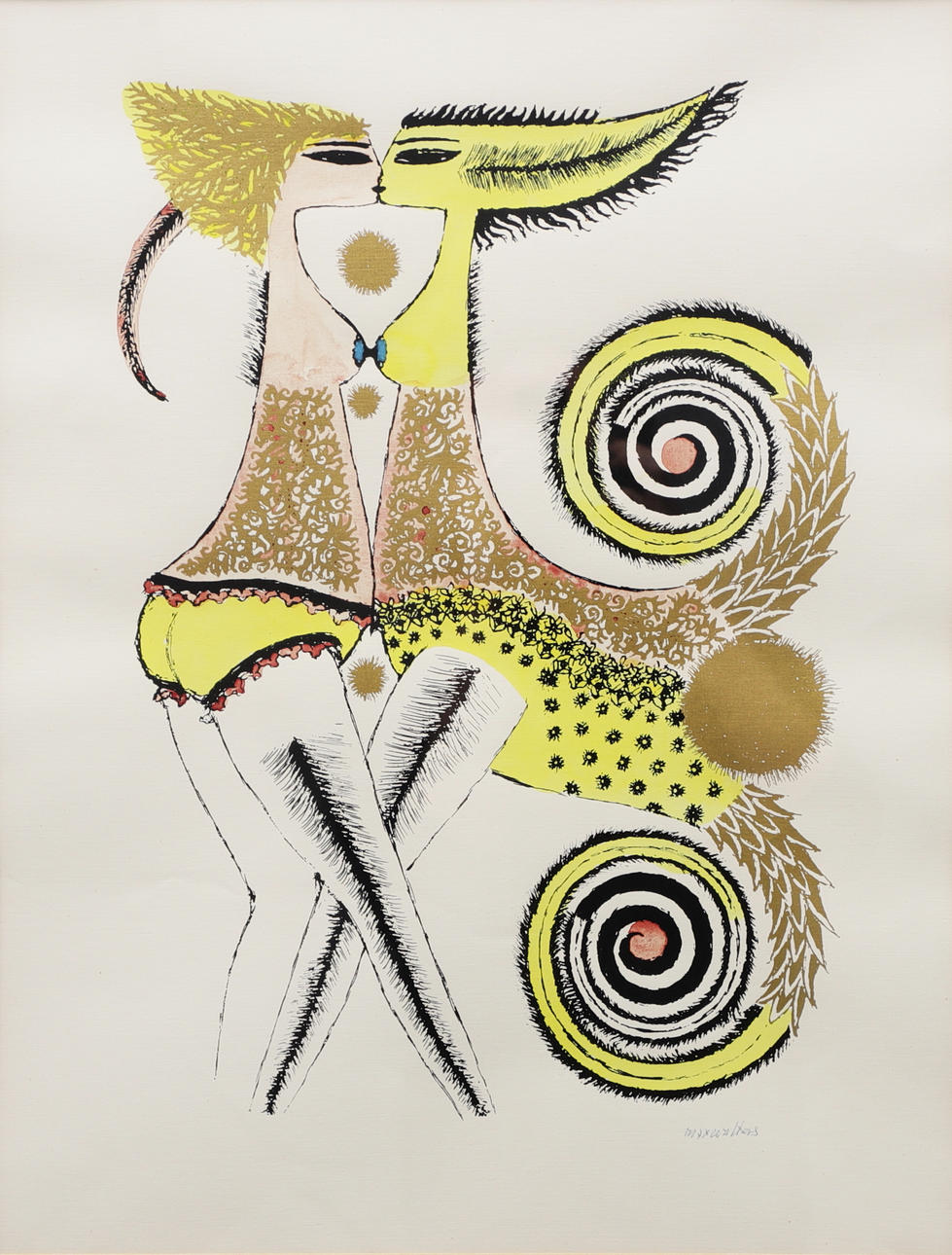 MAX WALTER SVANBERG. Surreal motif, lithograph, signed.