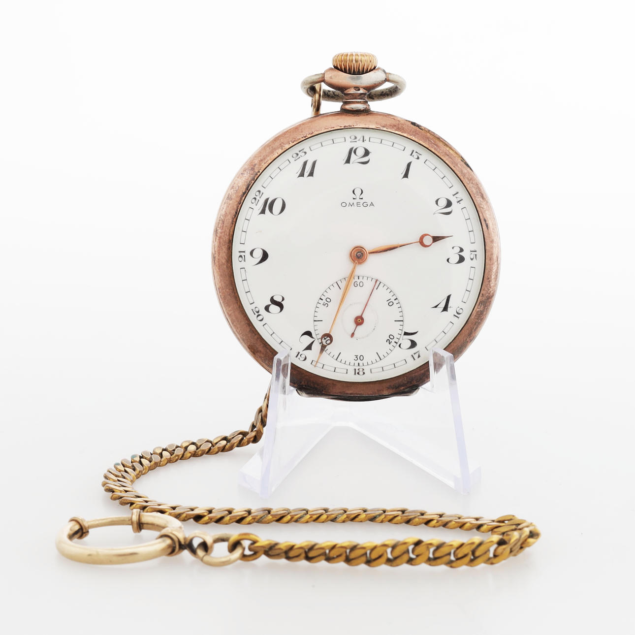 POCKET WATCH, Omega, silver.