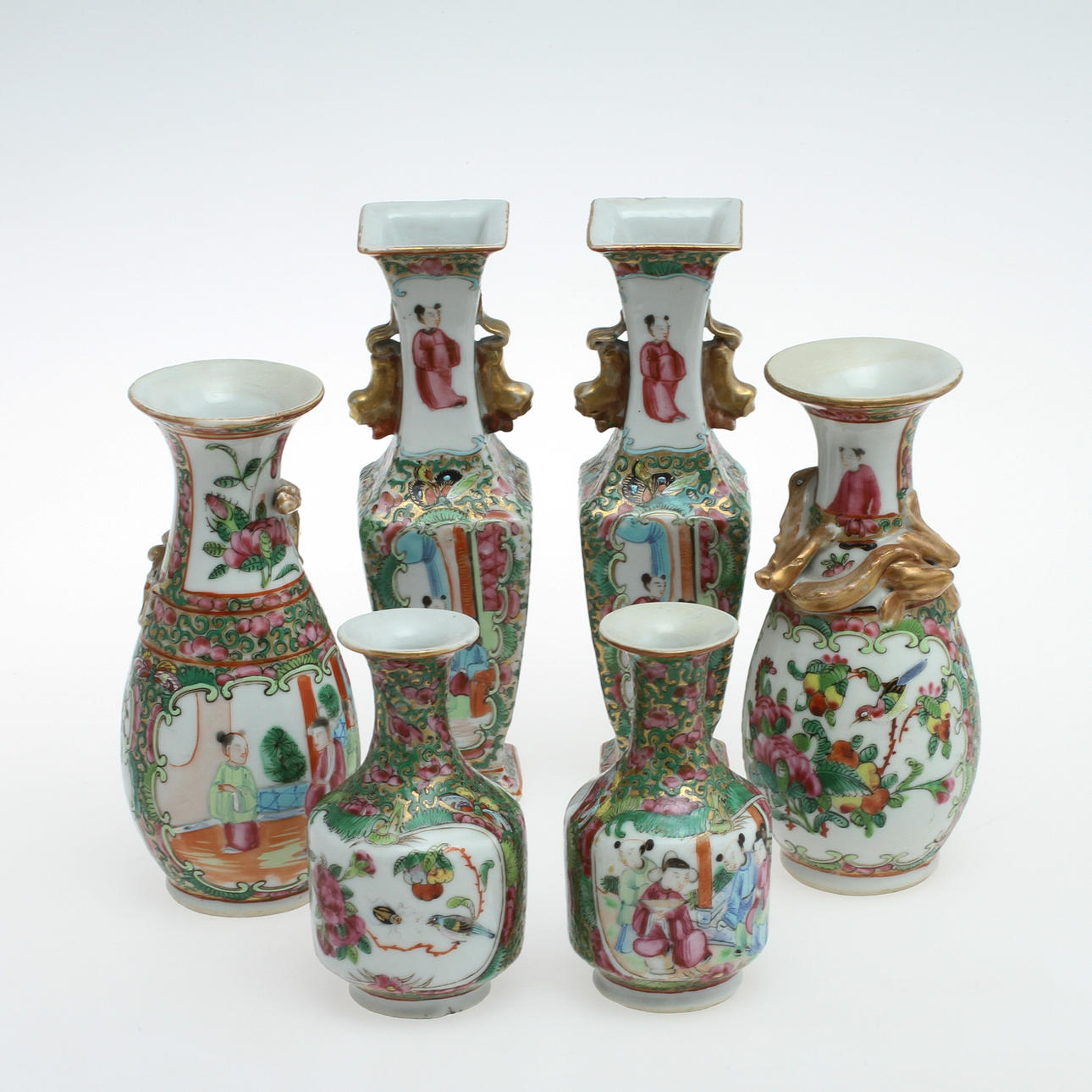 VASER KANTON 6 st, porslin,Kina.
