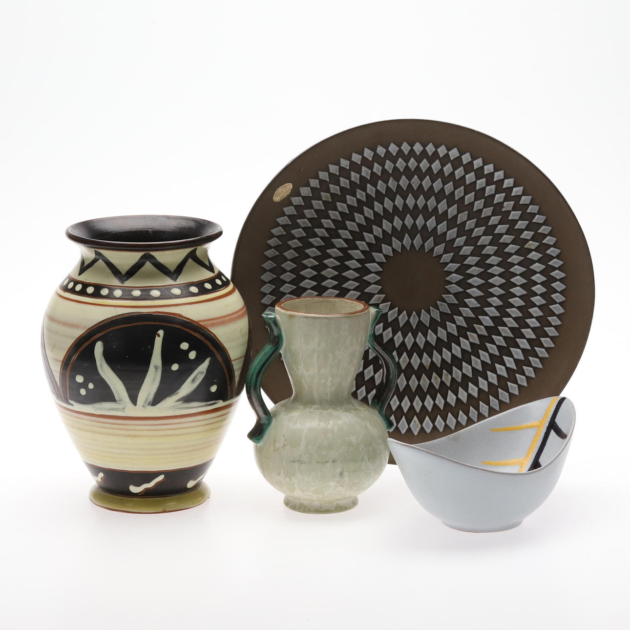 A 4-piece ceramic, Upsala Ekeby.