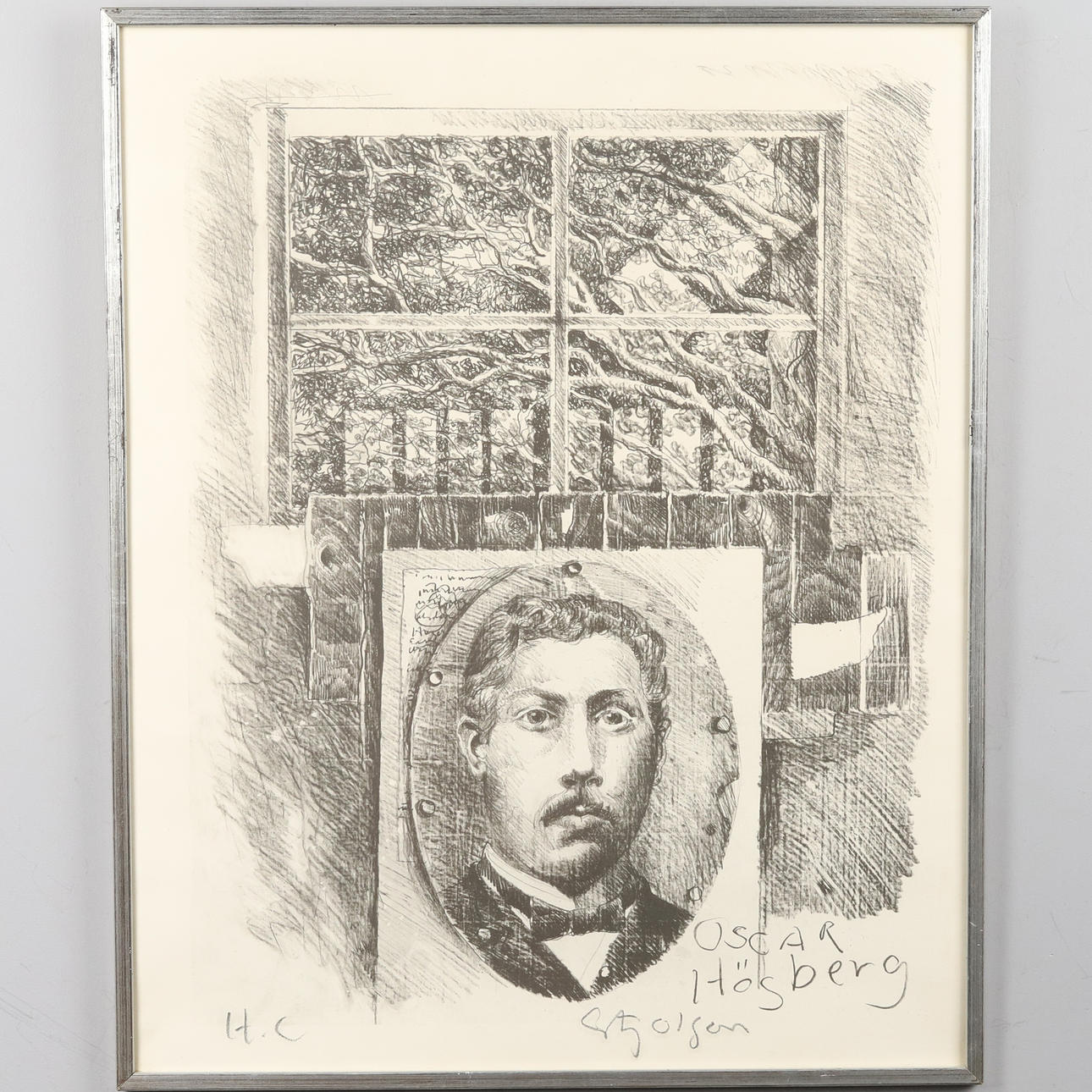 STIG OLSON. A LITHOGRAPH, “Oscar Högberg”, Hors Commerce, signed.