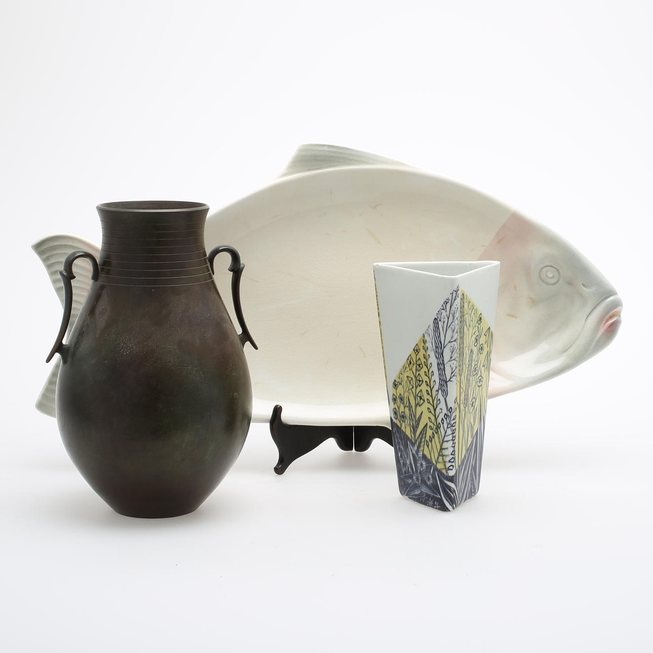 FISKFAT, Rörstrand, VAS, "Triangla", Rörstrand, VAS, GAB, brons.