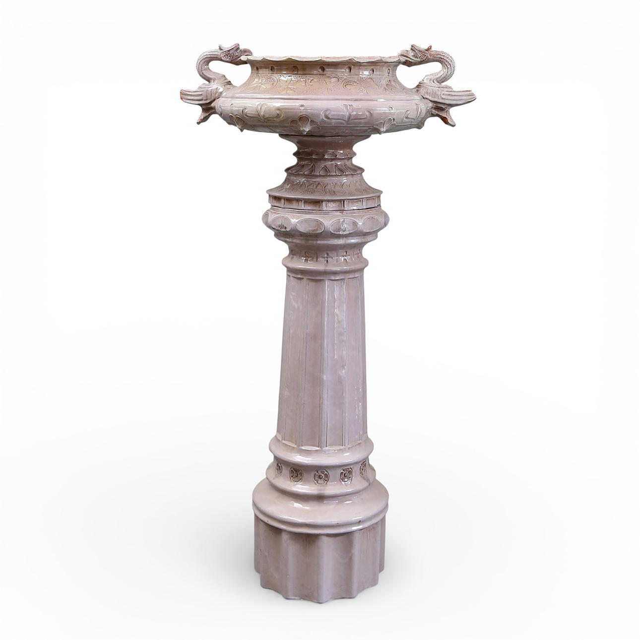 Earthenware planter with pedestal, early 20th Century.
