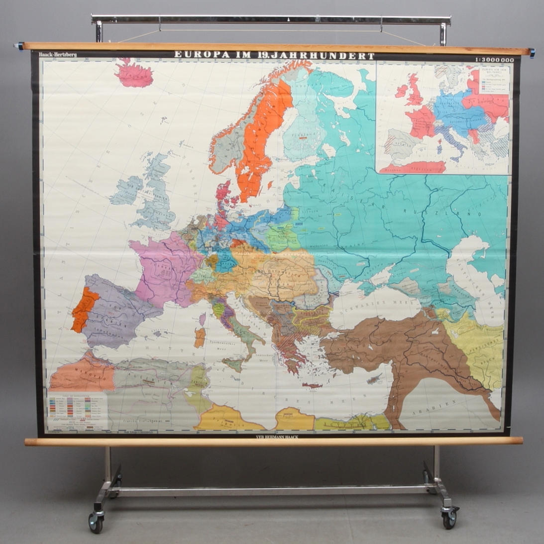 SKOLKARTA, "Europa im 19. Jahrhundert", Veb Hermann Haack, 1900-talets mitt.