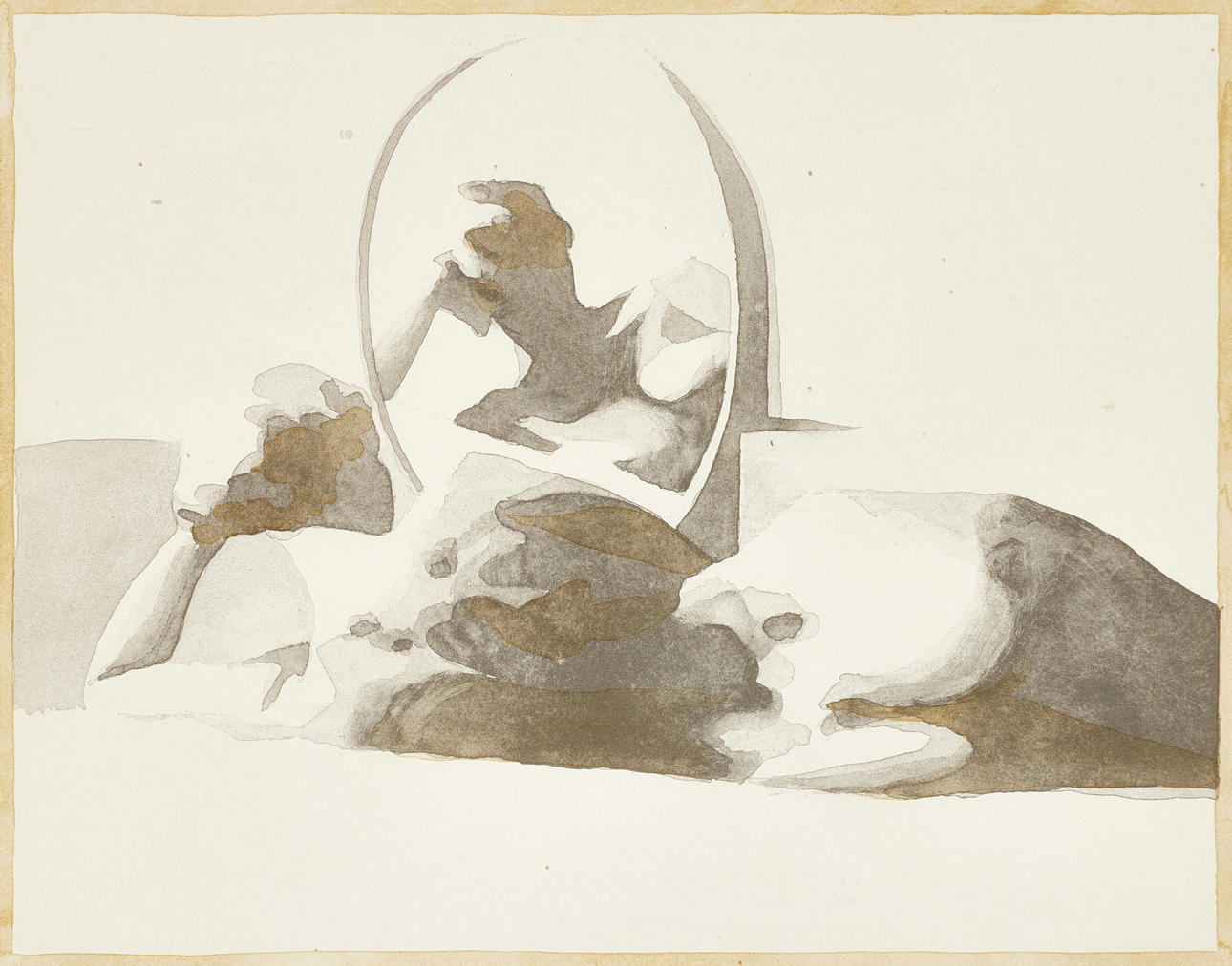 PÄR ANDERSSON (1926-2015). “The Mirror”, monogram signed P.A., lithograph.