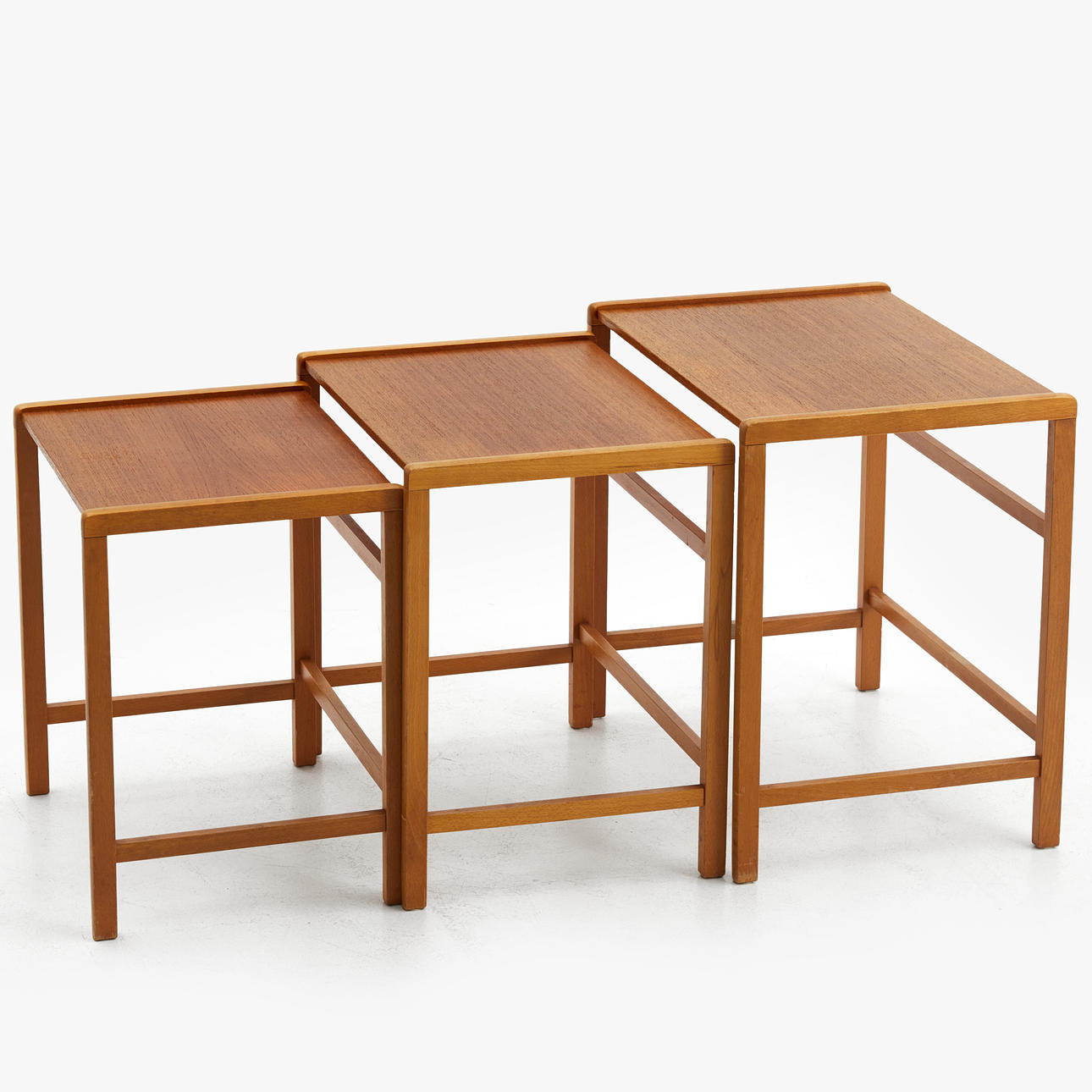 A set table, three pieces, oak and beech, 1960s.