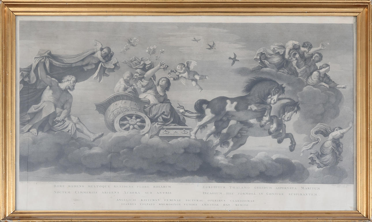 ENGRAVING PRINT, “Aurora's Chariot” 17/19th century.