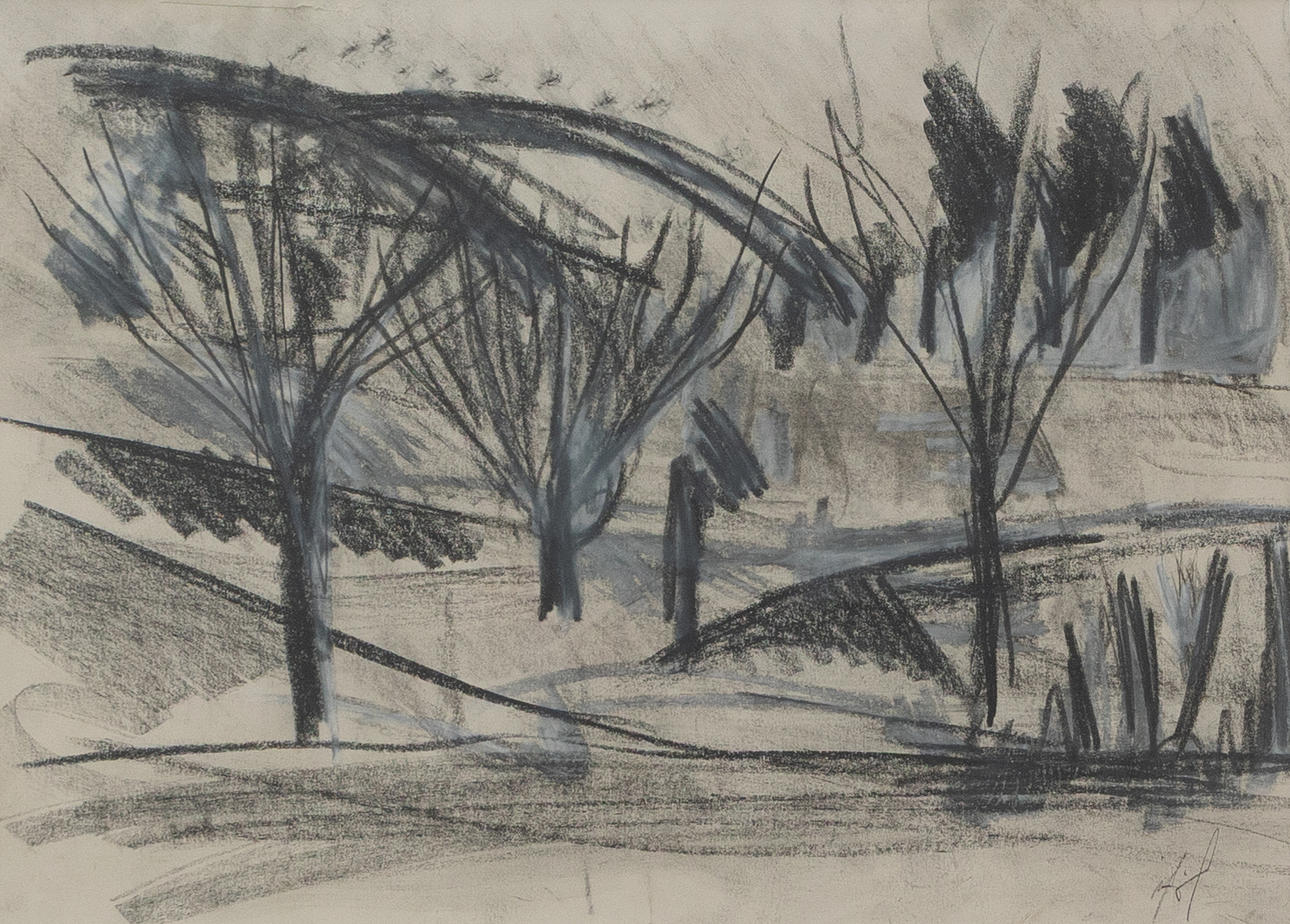 ERIK LITSEGÅRD. “Improvisation”, mixed media, signed.