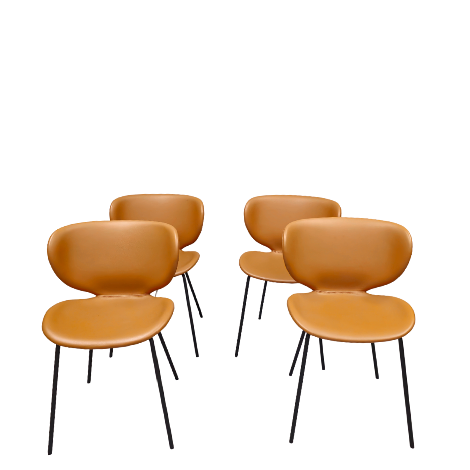 BOCONCEPT. ASHKAN HEYDARI. 4 HAMILTON LEATHER CHAIRS.