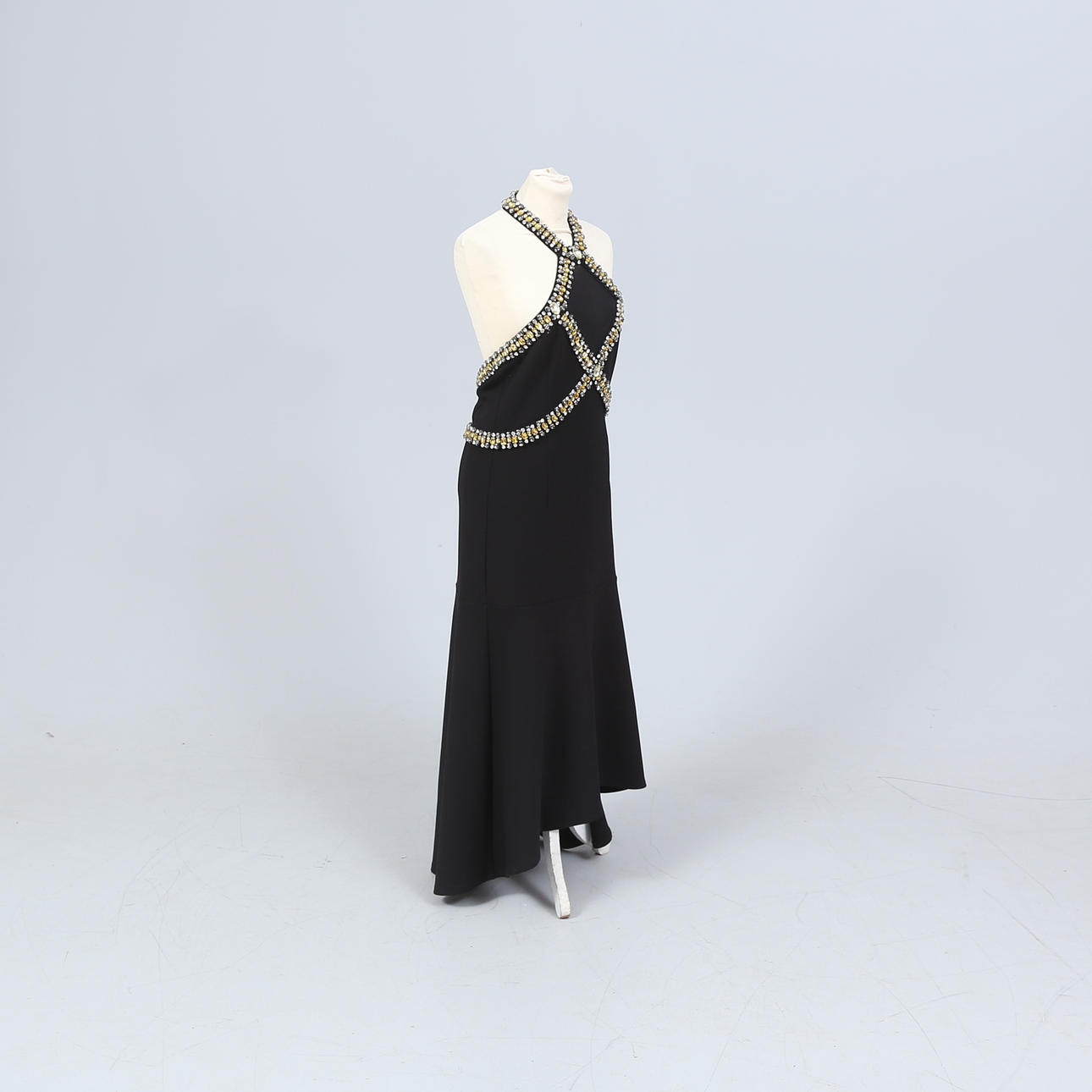 slim fit dress slacks KAREN MILLEN BLACK & COPPER EMBROIDERED FLORAL DRESS SIZE 10 – Whispers  Dress Agency