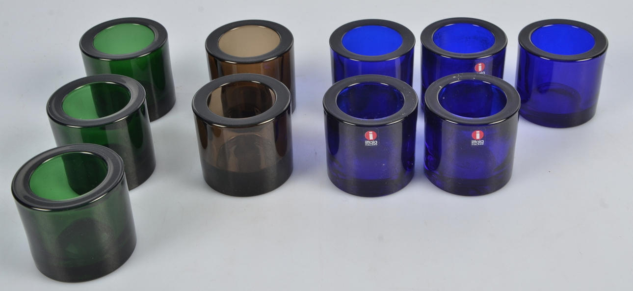 VAS OCH LJUSSTAKAR, glas, 10 delar, Iittala.