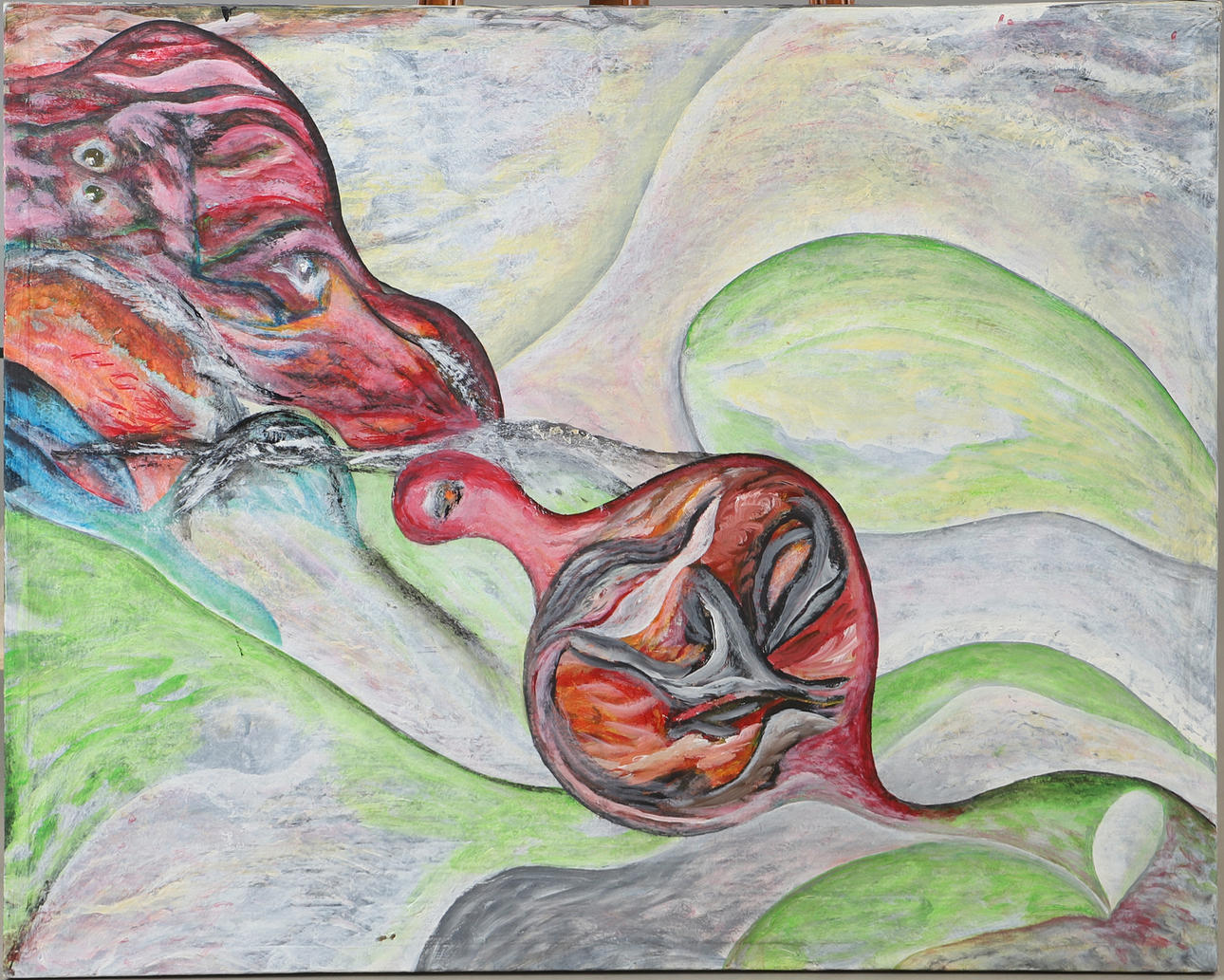 OKÄND KONSTNÄR. Composition, mixed media on paper, unsigned.