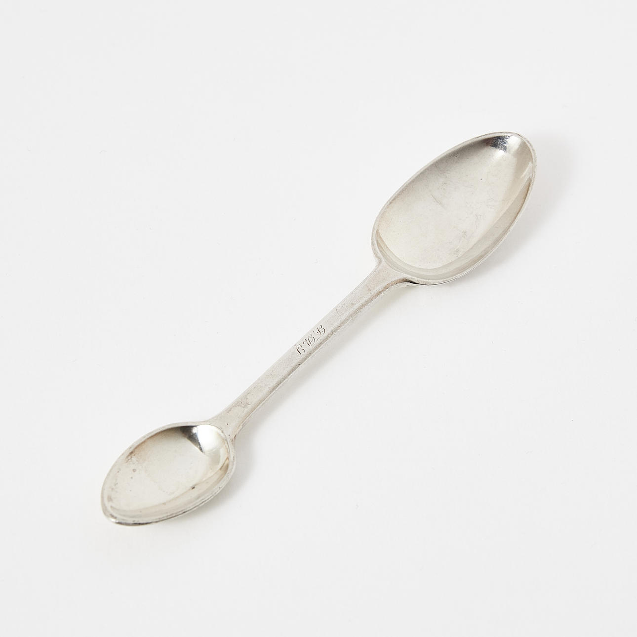 MEDICINE SPOON, double, silver, London.