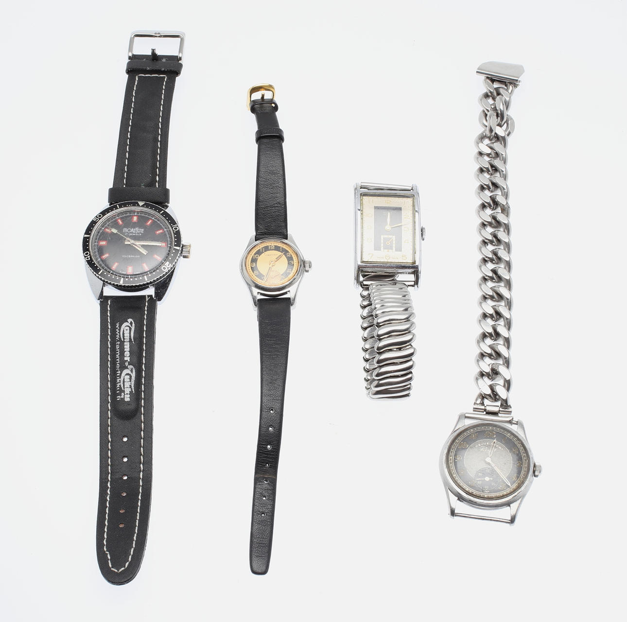 ARMBANDSUR, 4 st, stål, Certina, Moretime, Olma, Revue-Sport, 1900-tal.