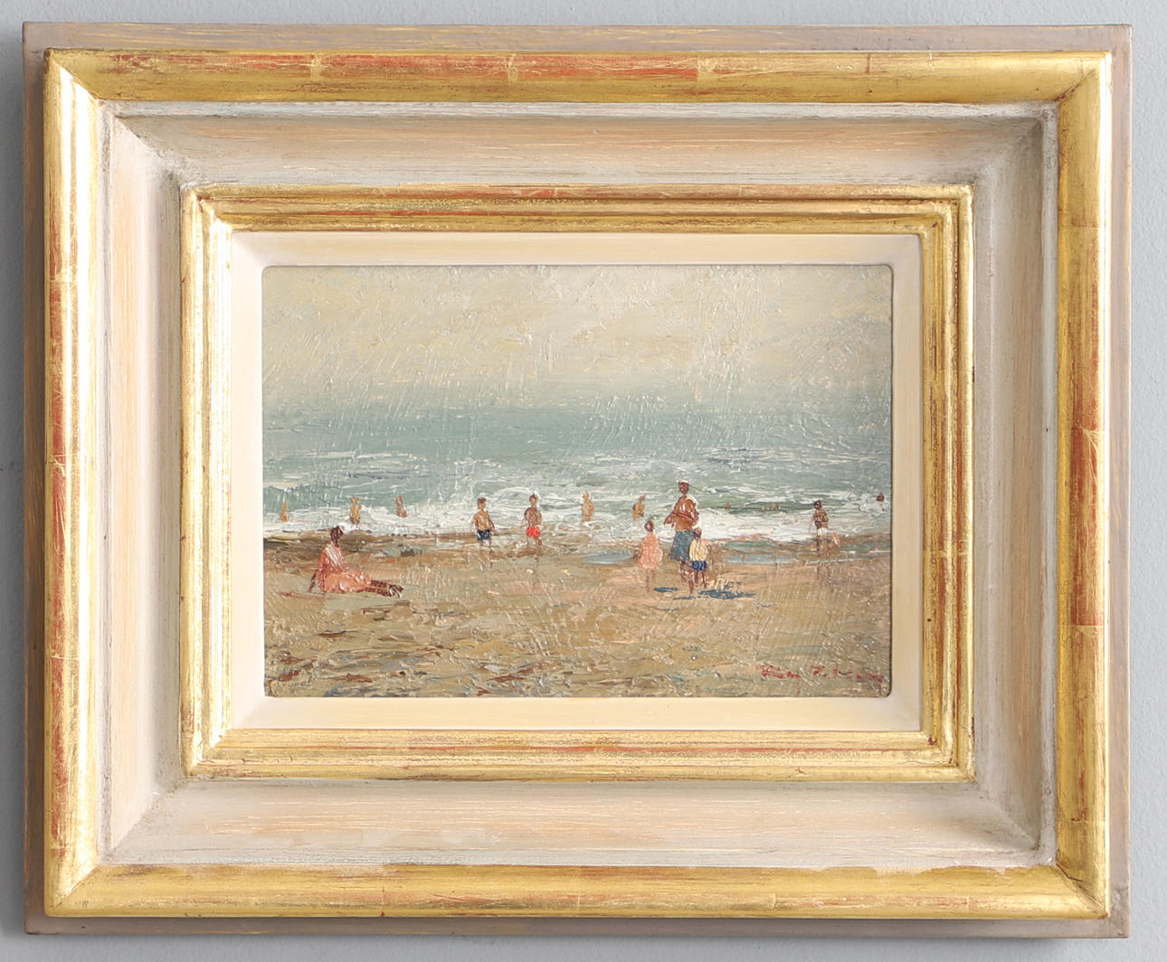 ROY PETLEY (B. 1950). BEACH SCENE WITH FIGURES.