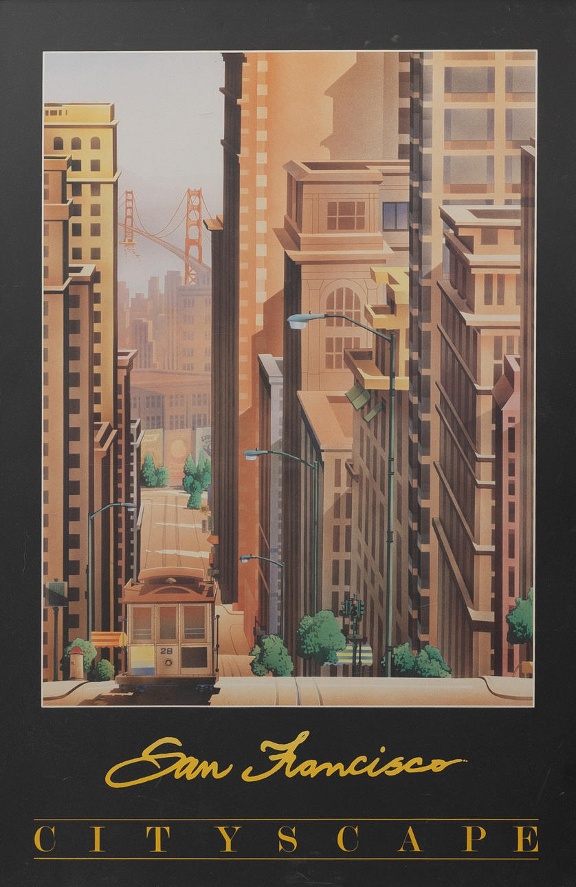 POSTER, San Francisco, Cityscape, offset printing.
