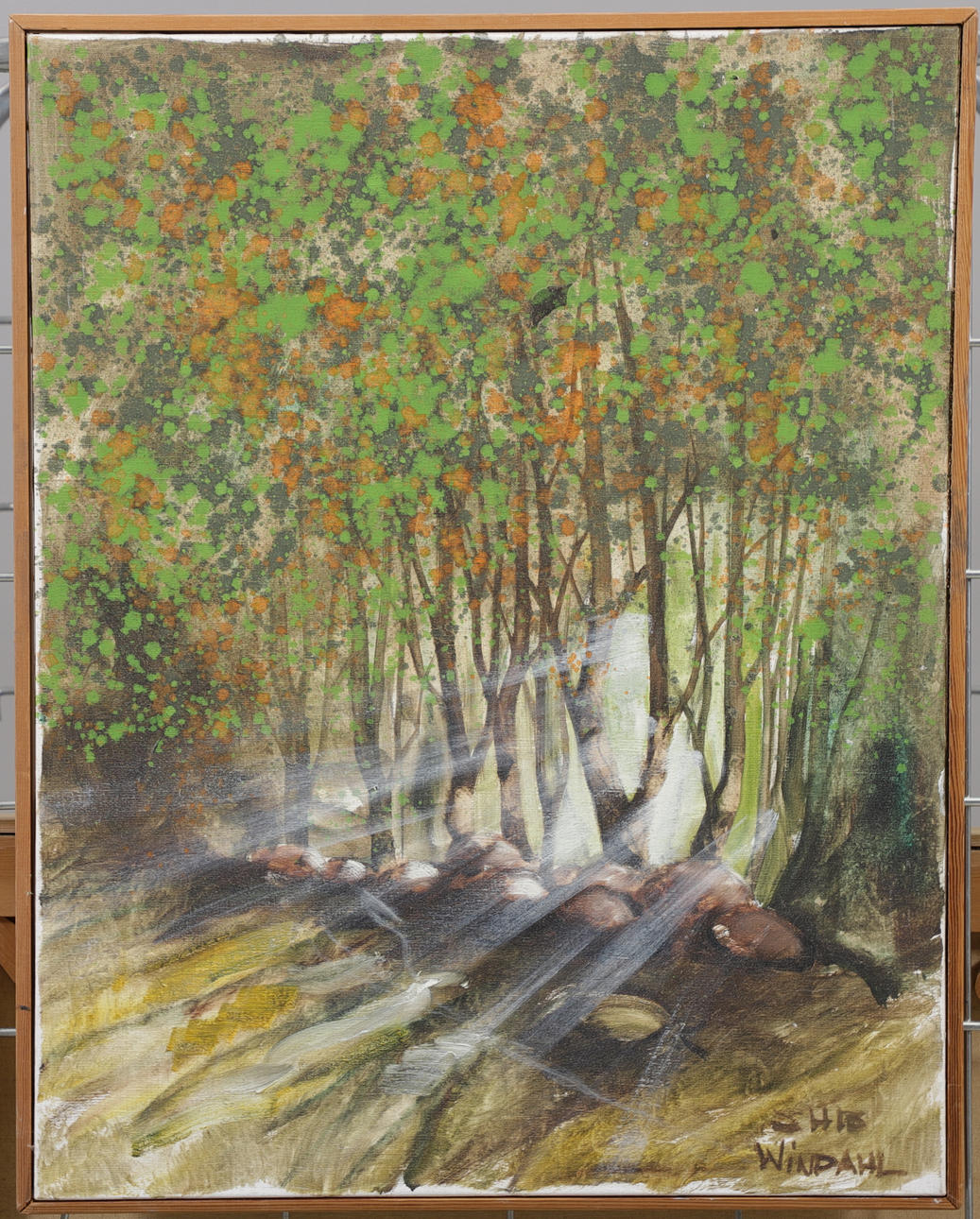 STEFAN WINDAHL. Forest light, oil on canvas, signed.