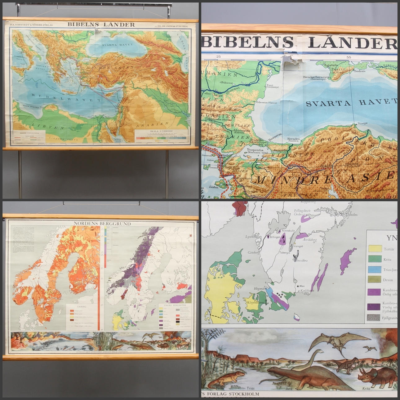 SKOLKARTOR, två st, 1900-talets mitt.