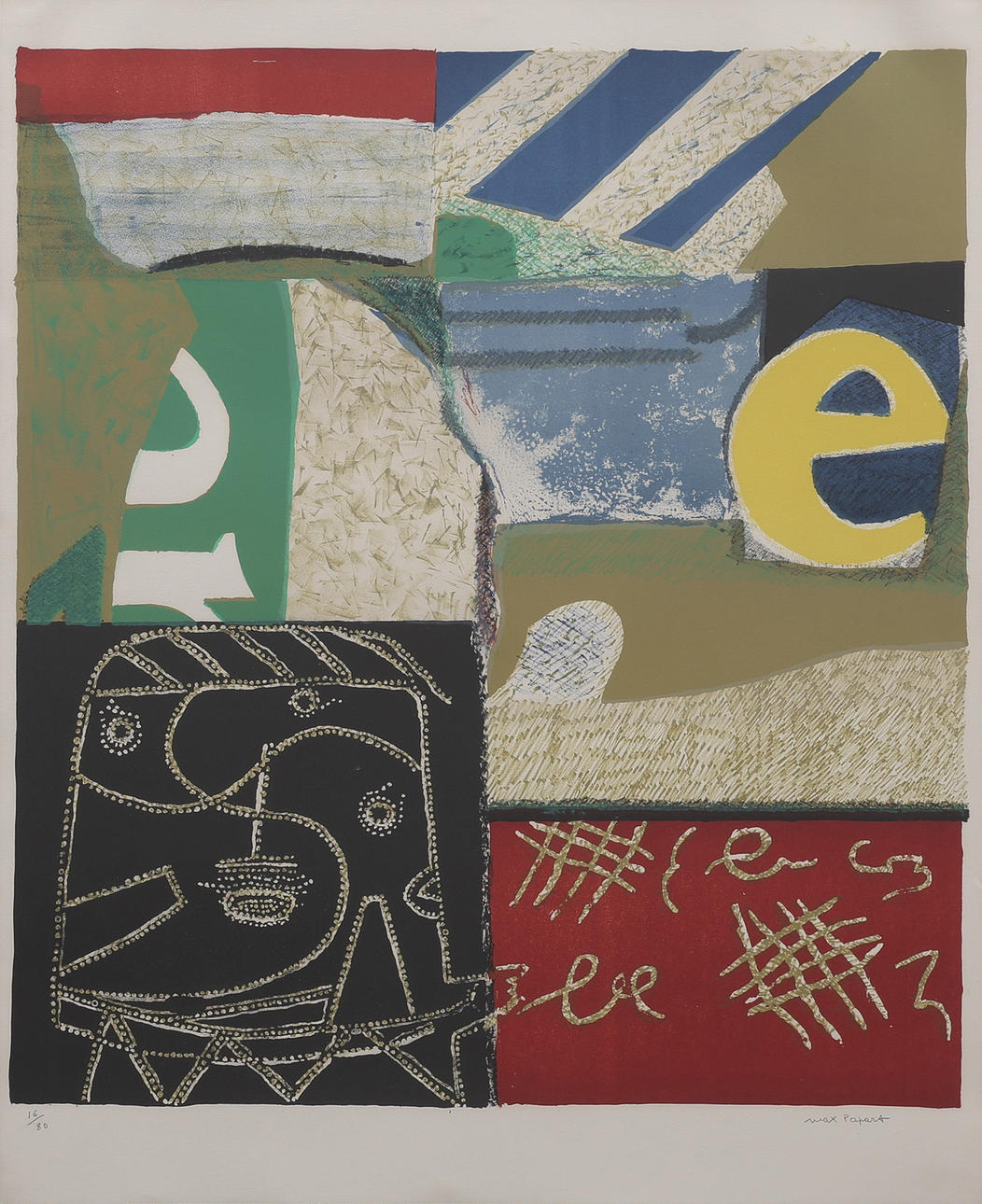 MAX PAPART. COMPOSITION, COLOR LITHOGRAPHY.