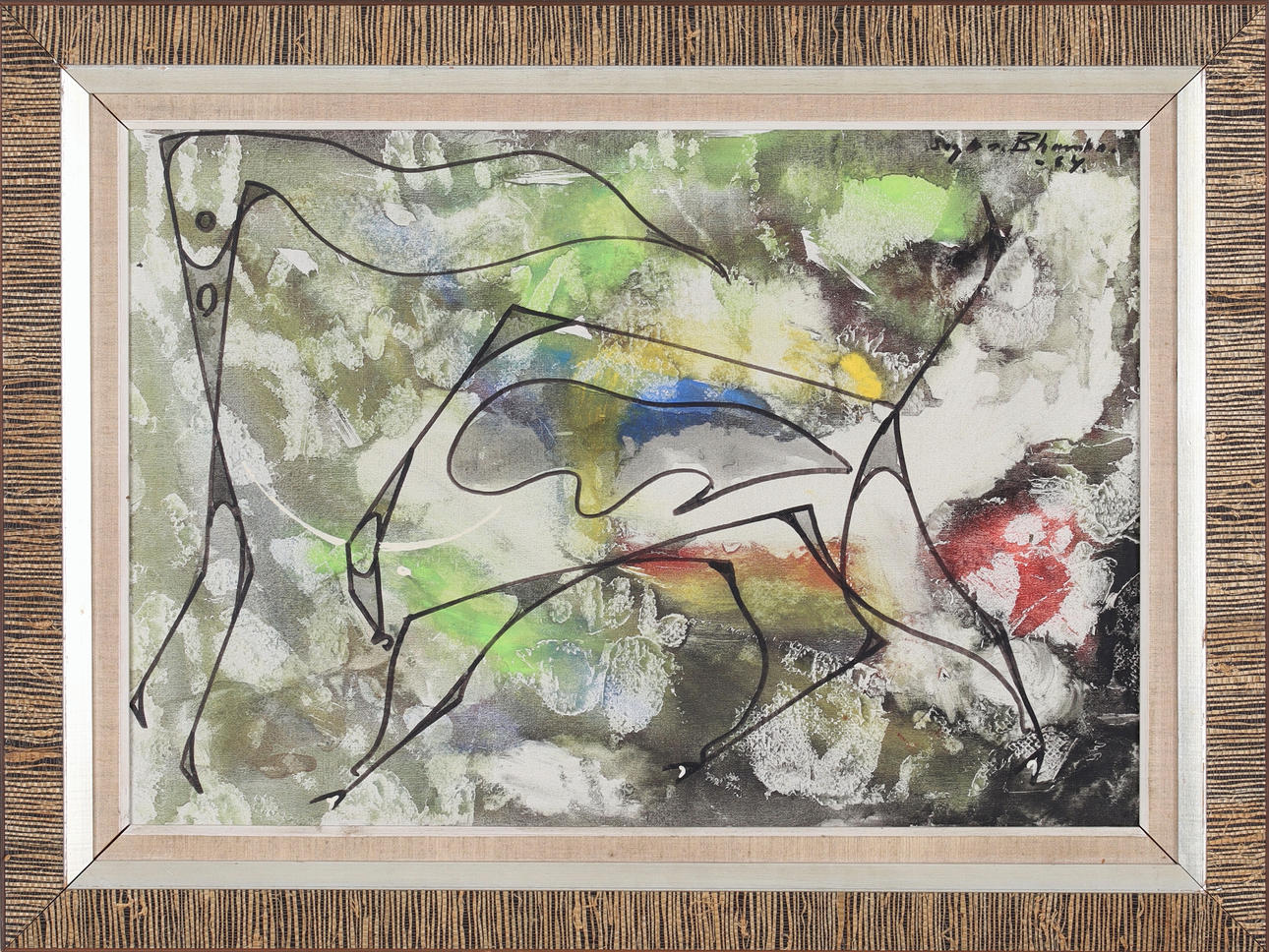 SIGFRID BHAMBA. Composition, oil on canvas, signed and dated -64.