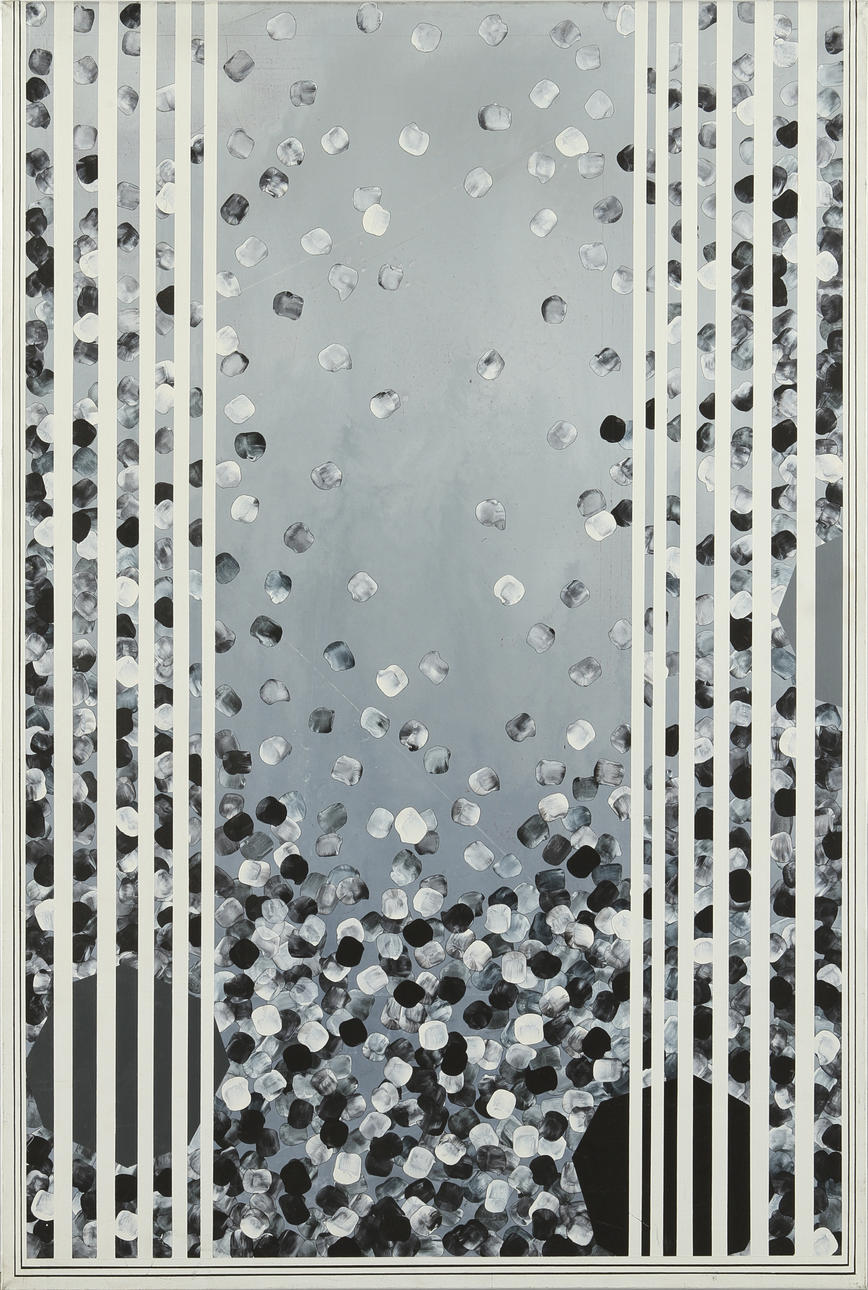 JAN ALLAN GUSTAVSSON. Acryl på duk. "Exteriör 7".