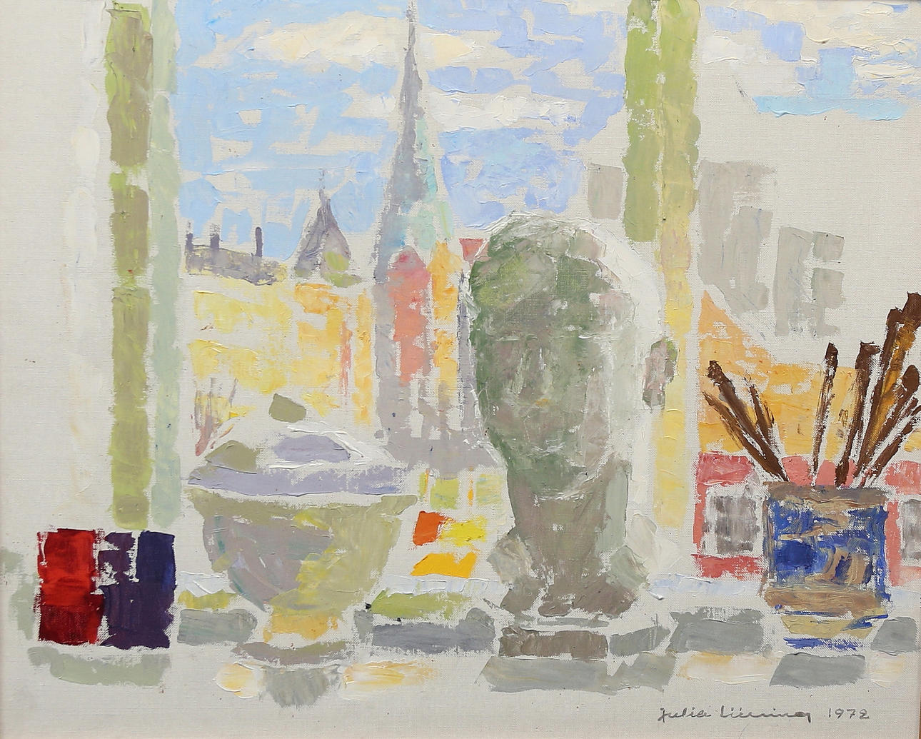 JULIA LÜNING. oil on canvas, signed and dated 1972.